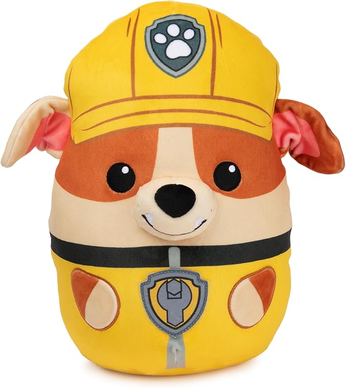 GUND PAW Patrol Rubble Squish Plush, Official Toy from the Hit Cartoon, Squishy Stuffed Animal for Ages 1 and Up, 30.48cm.