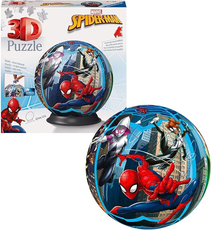 Ravensburger 11563 Marvel Spiderman 3D Jigsaw Puzzle for Kids and Adults Age 6 Years Up-72 Pieces-No Glue Required, White