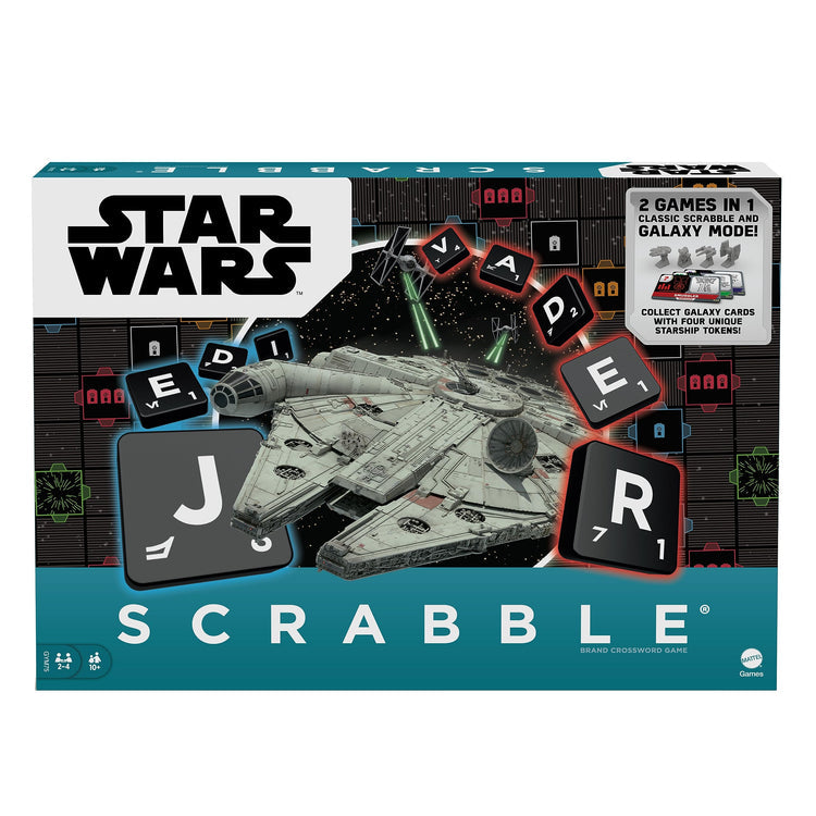 Mattel Games Scrabble Star Wars Edition Family Board Game with Galaxy Cards & Space Default Titlecraft Mover Pieces, Glossary, Gift for Teen Adult or Family Game Night Ages 10 Years & Older