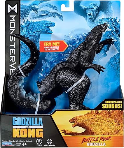 MonsterVerse Godzilla vs Kong Collectable 7 Inch Deluxe, Highly Detailed and Sculpted Articulated Godzilla Action Figure, With Monster Battle Sounds, Suitable for Ages 4 Years+