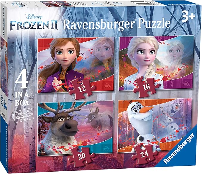 Ravensburger Disney Frozen 2 - 4 in Box (12, 16, 20, 24 Pieces) Jigsaw Puzzles for Kids Age 3 Years Up