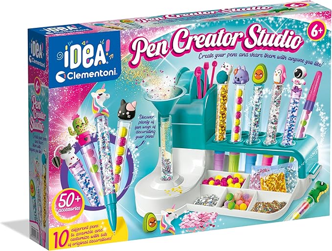 Clementoni- Pen Creator Studio: Personalised Pen Making Kit for Kids, Arts & Crafts (6+ Years)