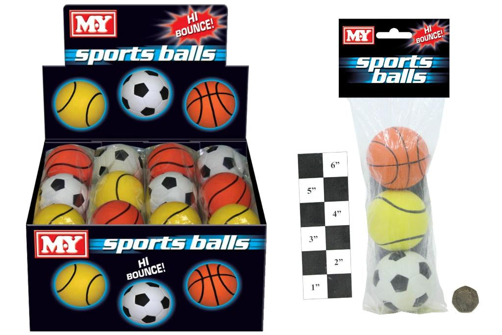 3 Pack Rubber Sponge Balls