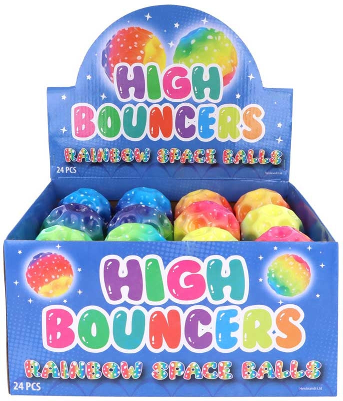 BALL HIGH BOUNCE 7CM RAINBOW SPACE ASSORTED