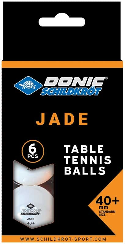 DONIC JADE POLY 40+ SPARE TIME WHITE BALL - 6 PACK