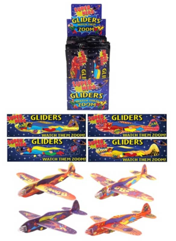 GLIDERS - SUPER HERO 17CM 4 ASSORTED DESIGNS